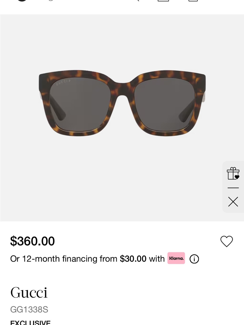 Gucci Women's Tortoiseshell Square Sunglasses - Dark Brown Lenses Polarized